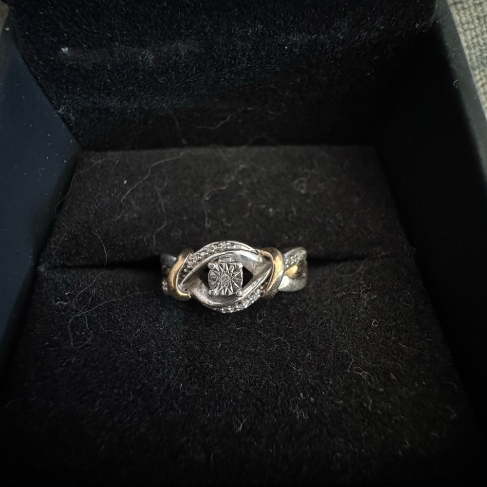 Kay Jewelers Diamond Ring Sterling Silver and 10K Yellow Gold